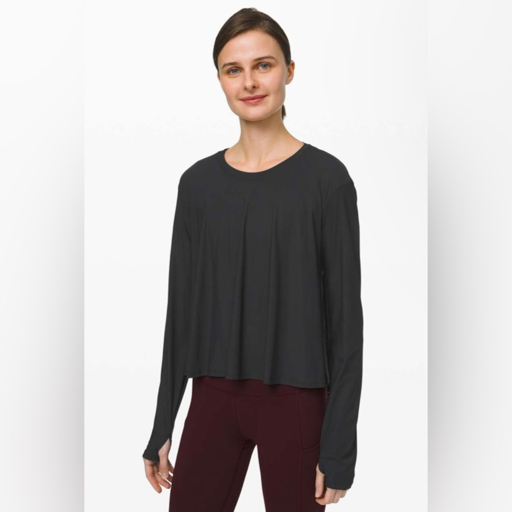 Lululemon No Inhibitions Crewneck Black Long Sleeve Size 6